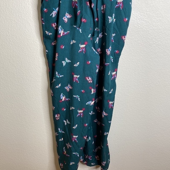 Matilda Jane romper jumpsuit ruffle tank tie front  hummingbirds small green - Picture 4 of 7